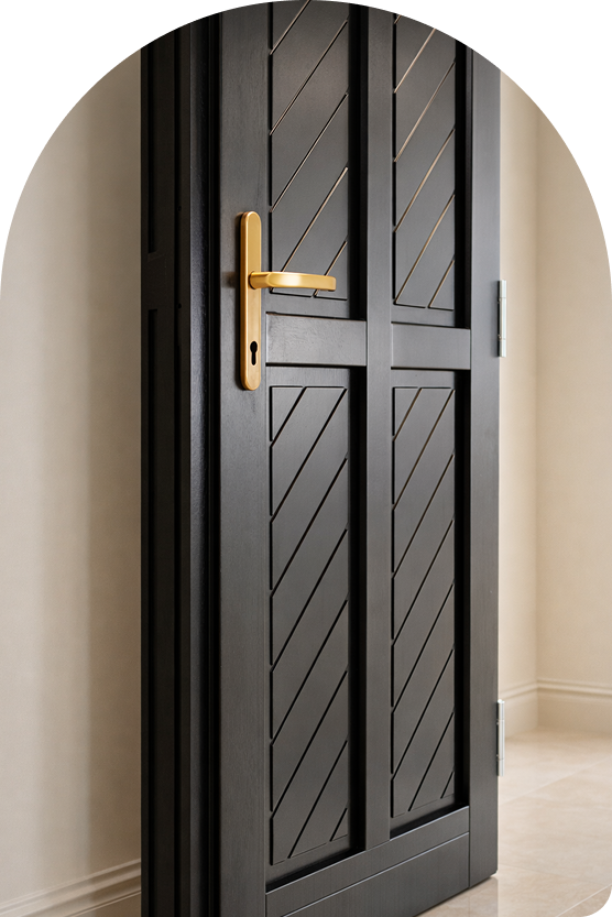 Porte en bois foncé